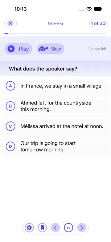 GCSE French Spanish German app: a French listening question