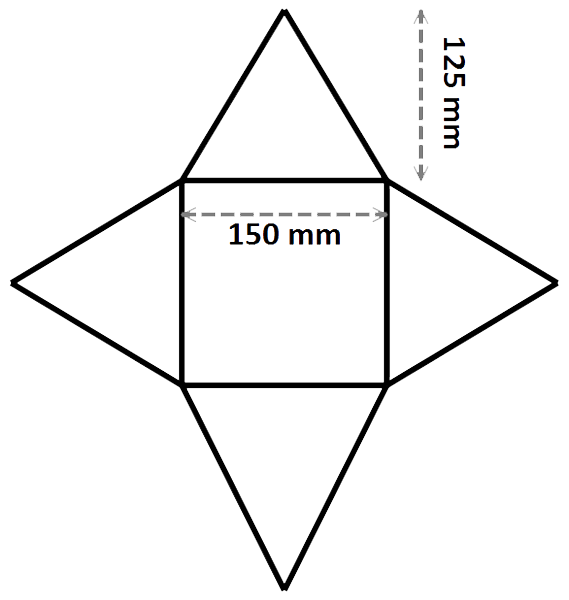 square based pyramid net sol