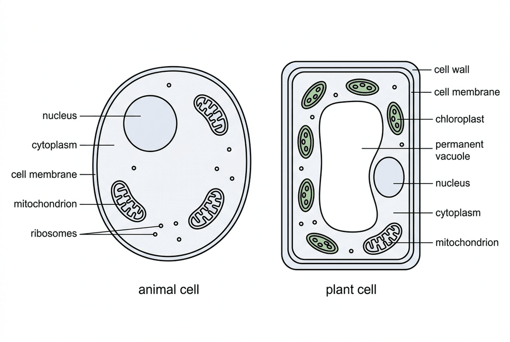 bio animal and plant cells